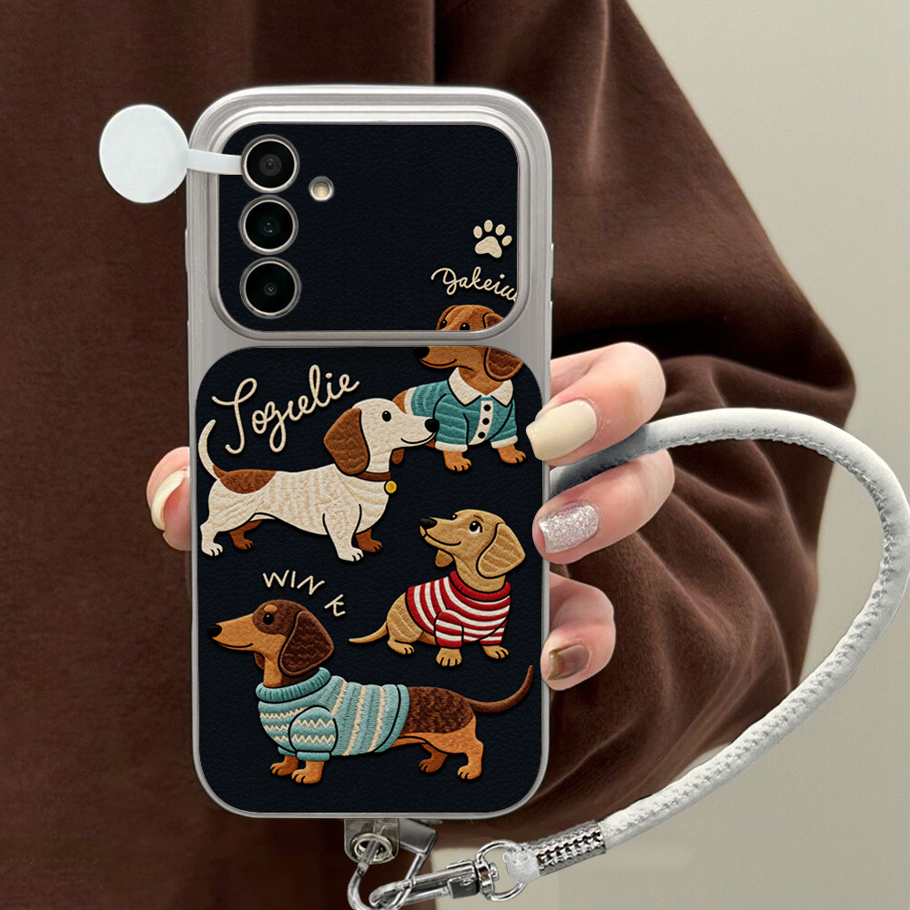 Camera Wrist Strap - Casing Ponsel Kartun Dachshund Untuk Samsung