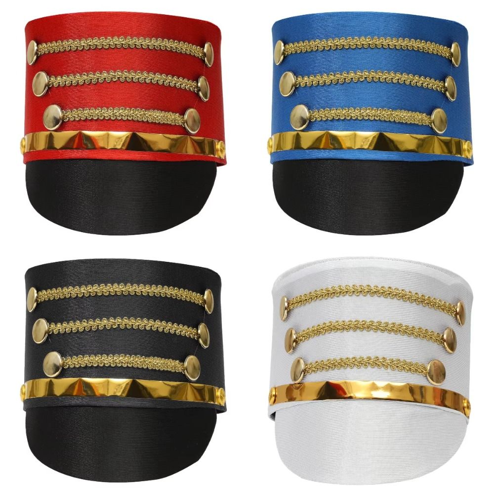 Photography Major - Topi marching band dengan hiasan emas,