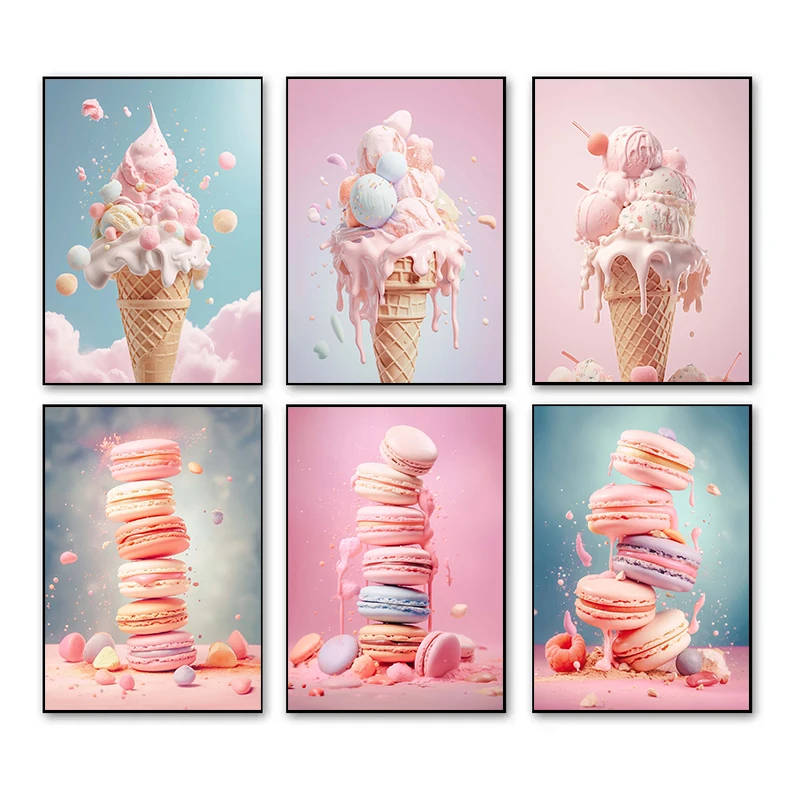 Photography Food - Poster dan Cetakan Macaron Es Krim