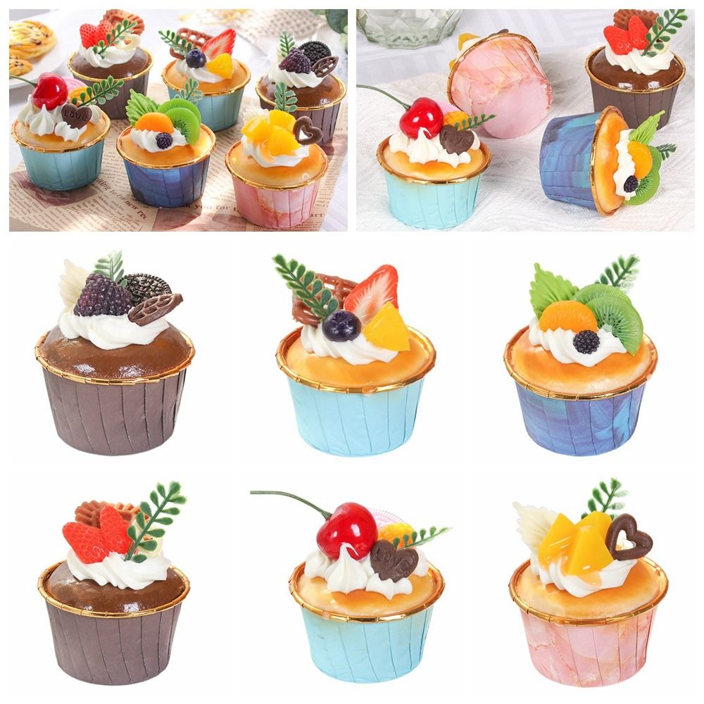 Photography Food - 6 buah buah buatan Cupcake krim