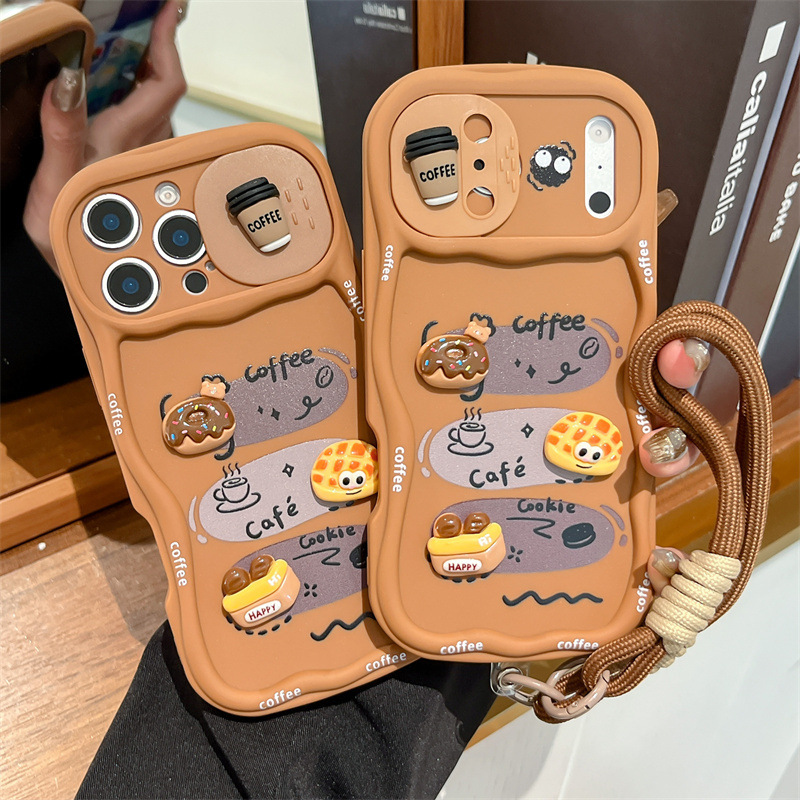 Casing HP 3D Kartun Roti denga - Camera Wrist Strap ulasan dan harga
