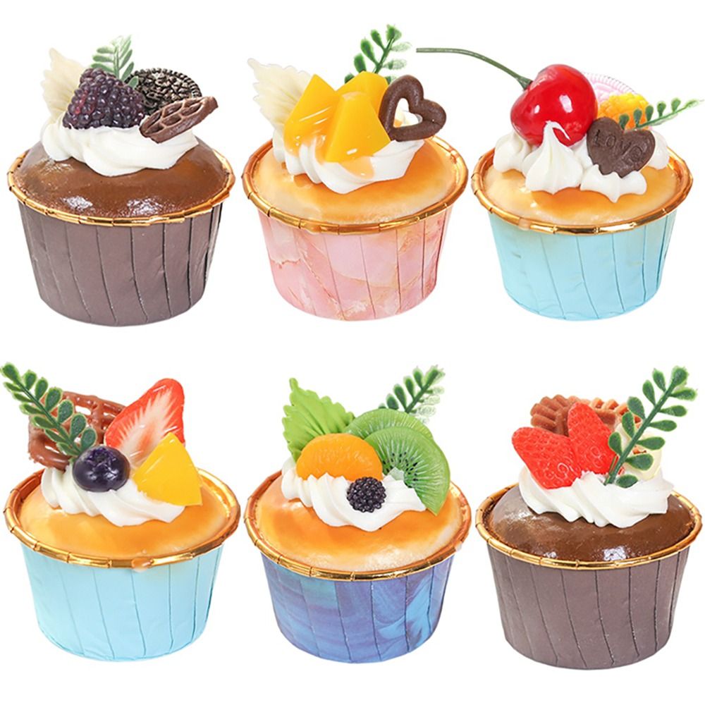 6 buah buah buatan Cupcake kri - Photography Food ulasan dan harga